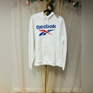 Reebok White Logo Pullover Hoodie | Size Large | NWOT